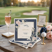 Apres Golf Elegant Königlich Blau Floral Junggesel Serviette