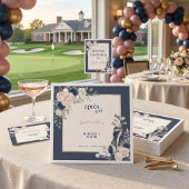 Apres Golf Elegant Königlich Blau Floral Junggesel Serviette