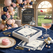 Apres Golf Elegant Königlich Blau Floral Junggesel Serviette