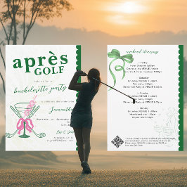 Aprés Golf Martini Coquette Bow Bachelorette Party Einladung
