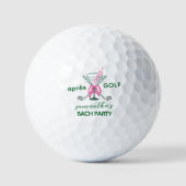 Aprés Golf Martini Coquette Bow Bachelorette Party Golfball (Vorderseite)