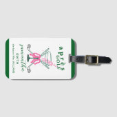 Aprés Golf Martini Coquette Schleifchen Junggesell Gepäckanhänger (Vorderseite (Horizontal))