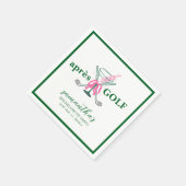 Aprés Golf Martini Coquette Schleife Junggesellinn Serviette (Ecke)