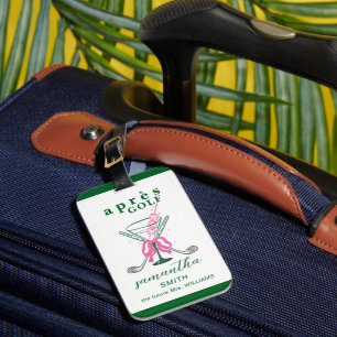 Aprés Golf Martini Kokette Schleife Junggesellinne Gepäckanhänger