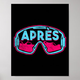 Après, Retro-Ski-Schneebrett-Vintage-80er-90er-Ski Poster