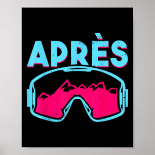Après, Retro-Skibrille Vintage 80er 90er Skifahren Poster