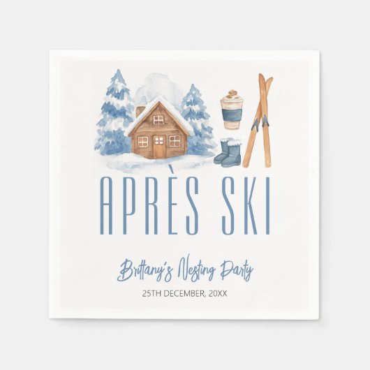 Apres Ski Baby Dusche Winter Nesting Party Serviette (Vorderseite)