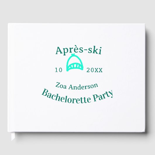 Après-ski bachelorette party turquoise hat name da gästebuch (Vorderseite)