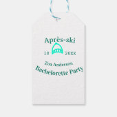 Après-ski bachelorette party turquoise hat name da geschenkanhänger (Rückseite)