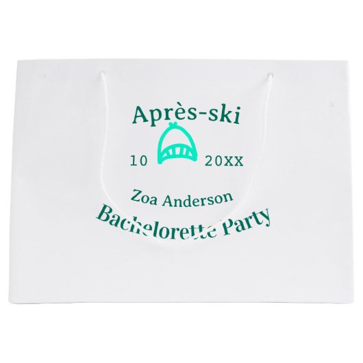 Après-ski bachelorette party turquoise hat name da große geschenktüte (Vorderseite)
