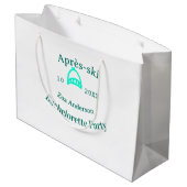 Après-ski bachelorette party turquoise hat name da große geschenktüte (Rückseite Schrägansicht)