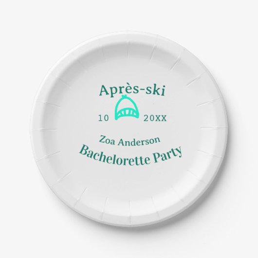 Après-ski bachelorette party turquoise hat name da pappteller (Vorderseite)