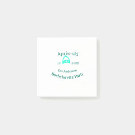 Après-ski bachelorette party turquoise hat name da post-it klebezettel