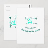 Après-ski bachelorette party turquoise hat name da postkarte (Vorne/Hinten)