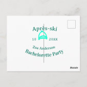 Après-ski bachelorette party turquoise hat name da postkarte (Rückseite)