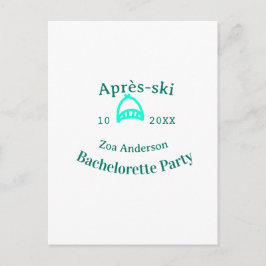 Après-ski bachelorette party turquoise hat name da postkarte