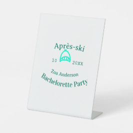 Après-ski bachelorette party turquoise hat name da sockelschild