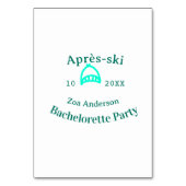 Après-ski bachelorette party turquoise hat name da tischnummer (Rückseite)