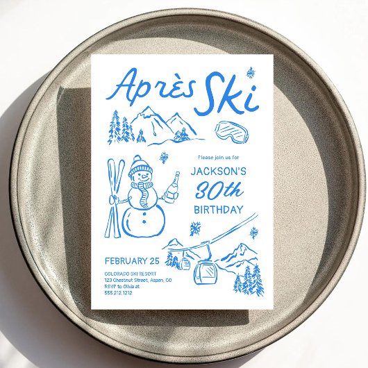 Après Ski Birthday Ski Party Invitation Einladung