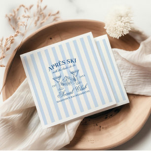 Après-Ski-Blau-Gestreifte-Bachelorette Serviette