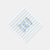 Apres Ski Blue Streifen Bachelorette Serviette (Ecke)