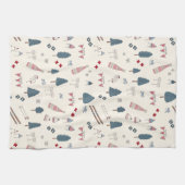 Apres Ski Cabin Deco Champagne Geschirrtuch (Horizontal)