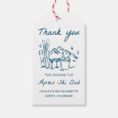 Après Ski Champagne on Ice Winter Bach Party Geschenkanhänger (Vorderseite)