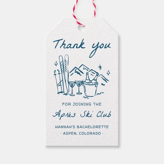 Après Ski Champagne on Ice Winter Bach Party Geschenkanhänger (Vorderseite)