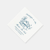 Après Ski Champagne on Ice Winter Bach Party Serviette (Ecke)