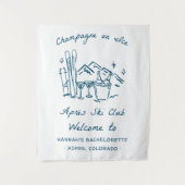 Après Ski Champagne on Ice Winter Bach Party Wandteppich (Vorderseite)