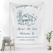 Après Ski Champagne on Ice Winter Bach Party Wandteppich