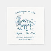 Après-Ski-Champagner auf Eis Winter-Abschiedsparty Serviette (Vorderseite)