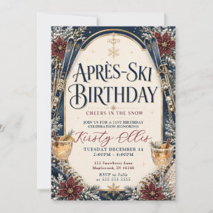 Après-Ski Cheers im Schnee 21. Geburtstag Einladung