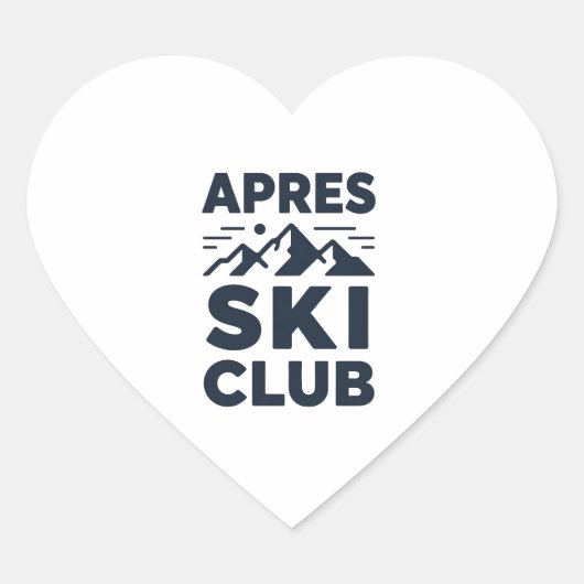 Apres Ski Club Mountain Logo - Custom Mens Winter  Herz-Aufkleber (Vorderseite)