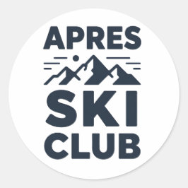 Apres Ski Club Mountain Logo - Custom Mens Winter  Runder Aufkleber