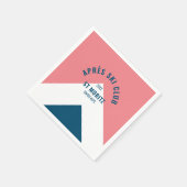 Après Ski Club Pink Navy Retro Style Ski Party Serviette (Ecke)