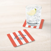 Apres Ski Club Retro Rote Cabana Party Rechteckiger Pappuntersetzer (Vor Ort)