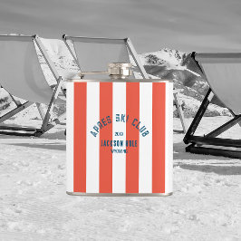 Apres Ski Club Retro Roter Streifen - individuelle Flachmann