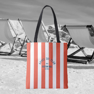 Apres Ski Club Retro Skiausrüstung Roter Streifen Tasche