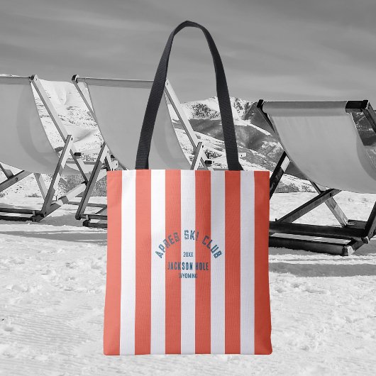 Apres Ski Club Retro Skiausrüstung Roter Streifen Tasche