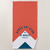 Après Ski Club Rote Navy Vintager Winter Strandtuch (Vorderseite)