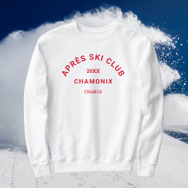 Après Ski Club Rotes Skigebiet Wappen Mens White Sweatshirt