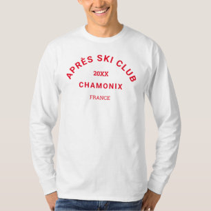 Après Ski Club Rotes Skigebiet Wappen Mens White T-Shirt