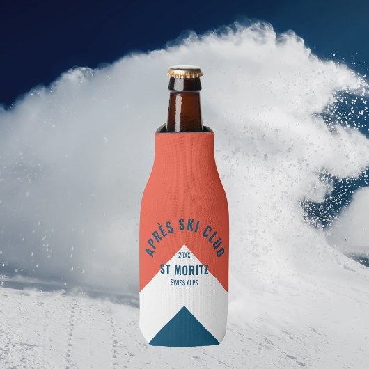Après Ski Club Vintag Red Navy Winter Flaschenkühler