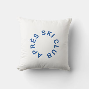 Après Ski Club Winter Cooles Blue Ski Wappen Kissen