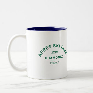 Après Ski Club Winter Green Ski Resort Wappen Zweifarbige Tasse