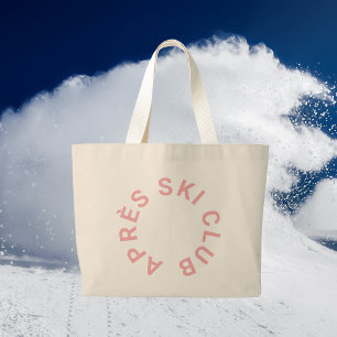 Après Ski Club Winter Pink Ski Resort Wappen Jumbo Stoffbeutel