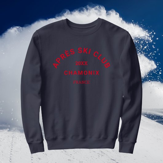 Après Ski Club Winter Red Ski Resort Wappen Mens Sweatshirt