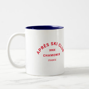 Après Ski Club Winter Red Ski Resort Wappen Zweifarbige Tasse