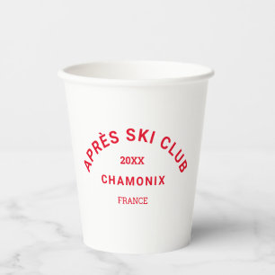Après Ski Club Winter Rot Skigebiet Wappen Pappbecher